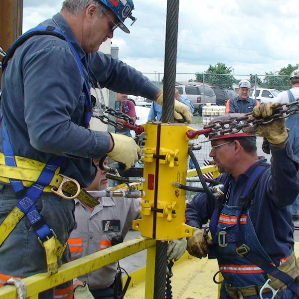 men working on wire