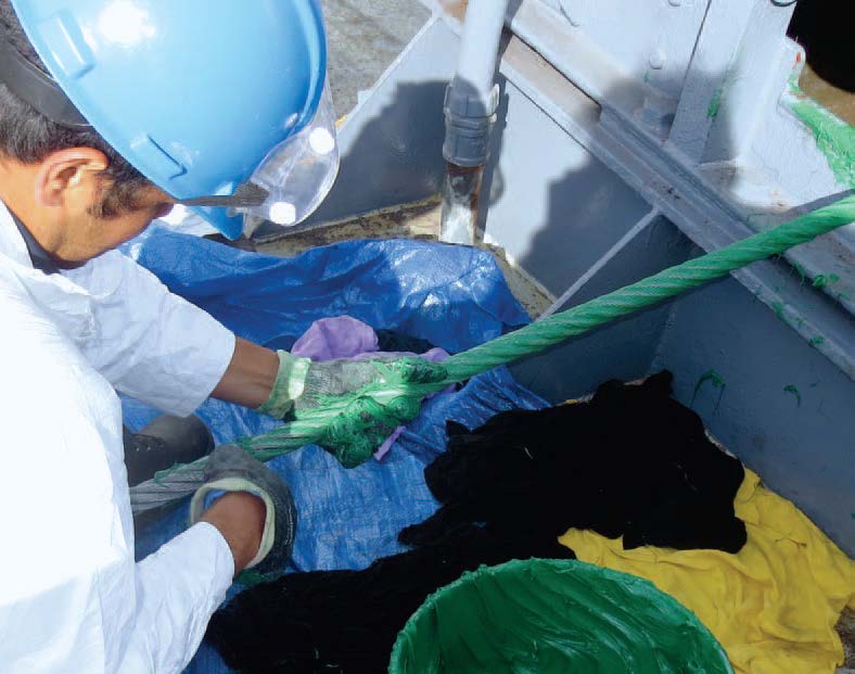 California Maritime Academy hand lubing.